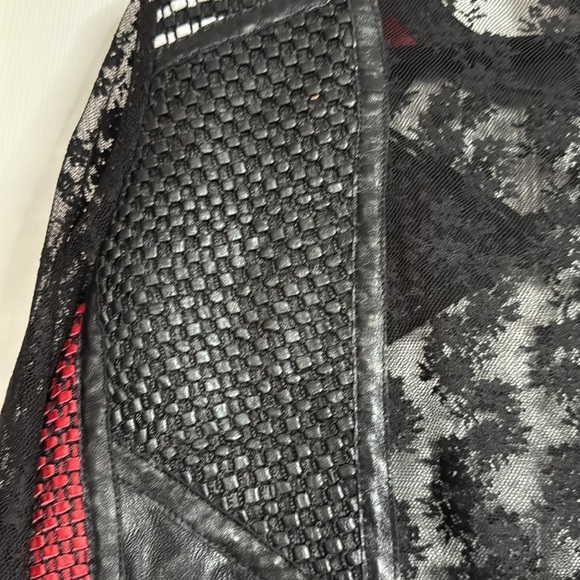 Vintage Stillman Studio leather and lace patchwork jacket Size 2x - Picture 7 of 9